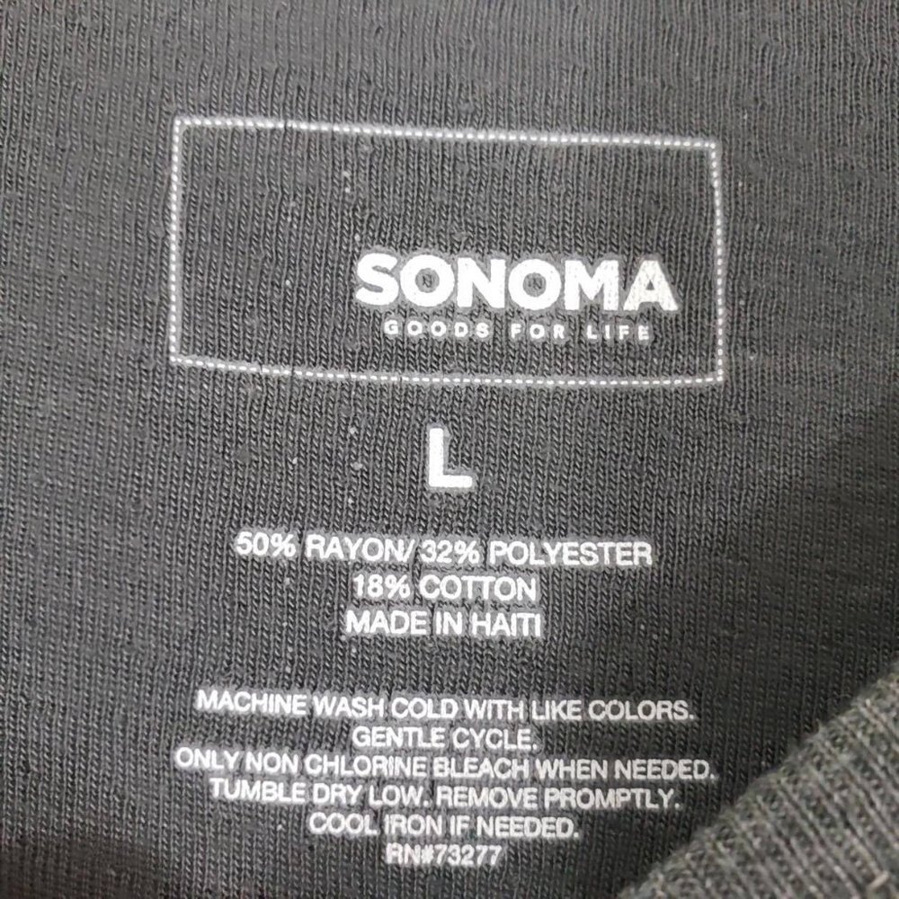 Sonoma Men's Sz L Top Double Knit Grey Pullover - Picture 3 of 6